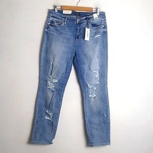 Judy Blue Jeans Boyfriend Fit Distressed Mid Rise Size 11/30 NWT Jb 82193MD